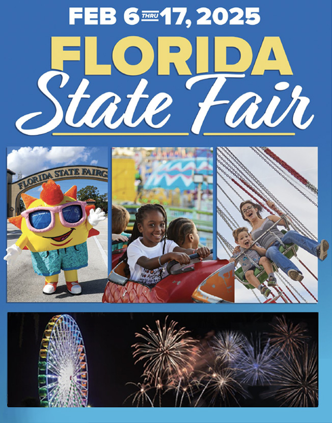 Find Fluffy's Donuts at the 2025 Florida State Fair. February 6-17, 2025